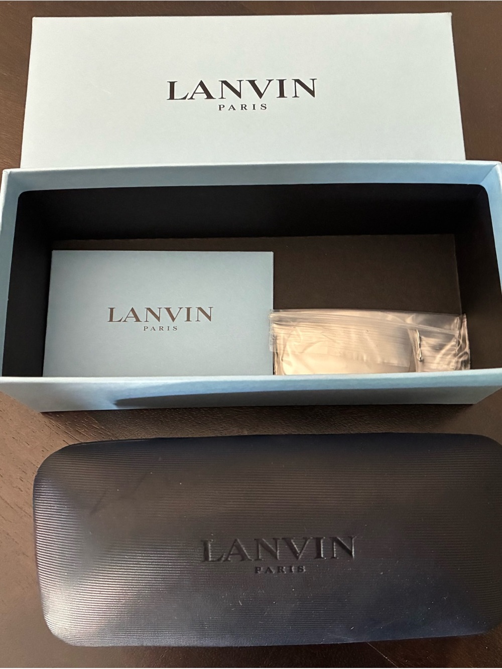 ❤️ Lanvin Paris Eyeglasses Case & Cleaning Cloth & Authenticity Card